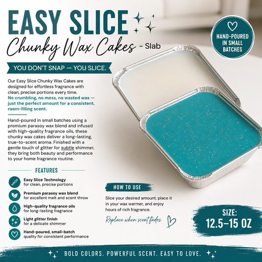 Easy Slice Chunky Wax Cake – Hand-Poured Parasoy Slab| 804 Escentials
