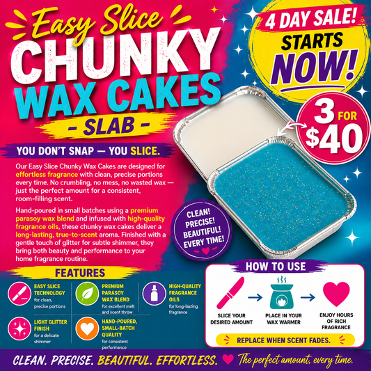 Easy Slice Chunky Wax Cake – Hand-Poured Parasoy Slab| 804 Escentials
