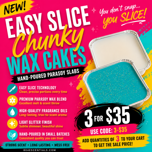 Easy Slice Chunky Wax Cake – Hand-Poured Parasoy Slab| 804 Escentials