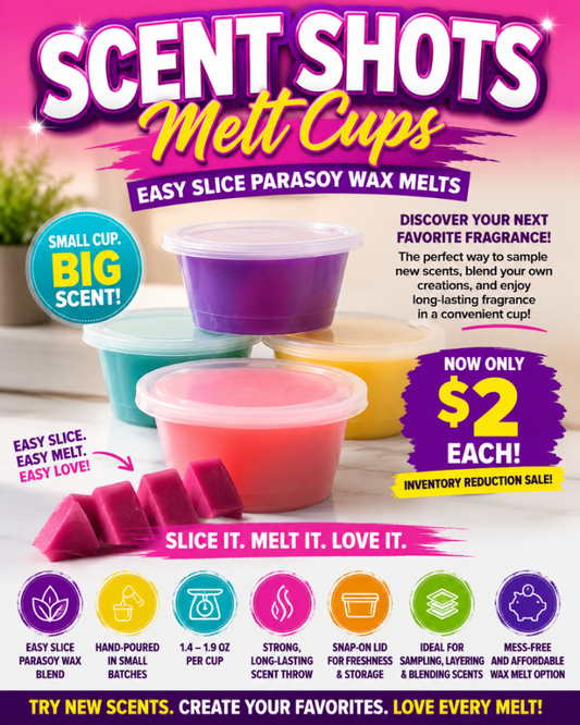 Scent Shots Melt Cups – Easy Slice Wax Melts | 804 Escentials