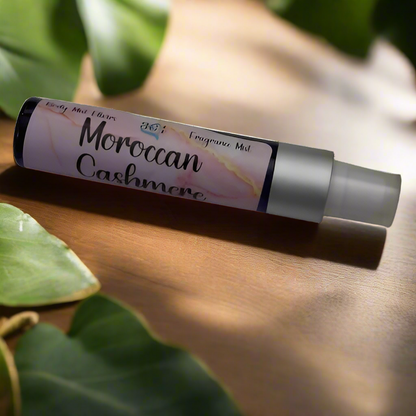 Moroccan Cashmere fragrance mist bottle on a white background
