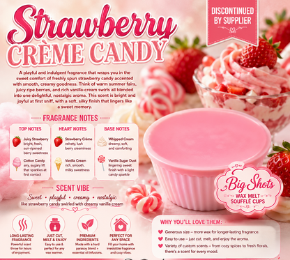 Big Shots Wax Melt Cups – Soufflé Style | Strawberry Creme Candy |  Salted Lime  |  Mac Apple
